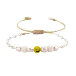Tomfoolery Smiley Pearl Friendship Bracelet Clearance