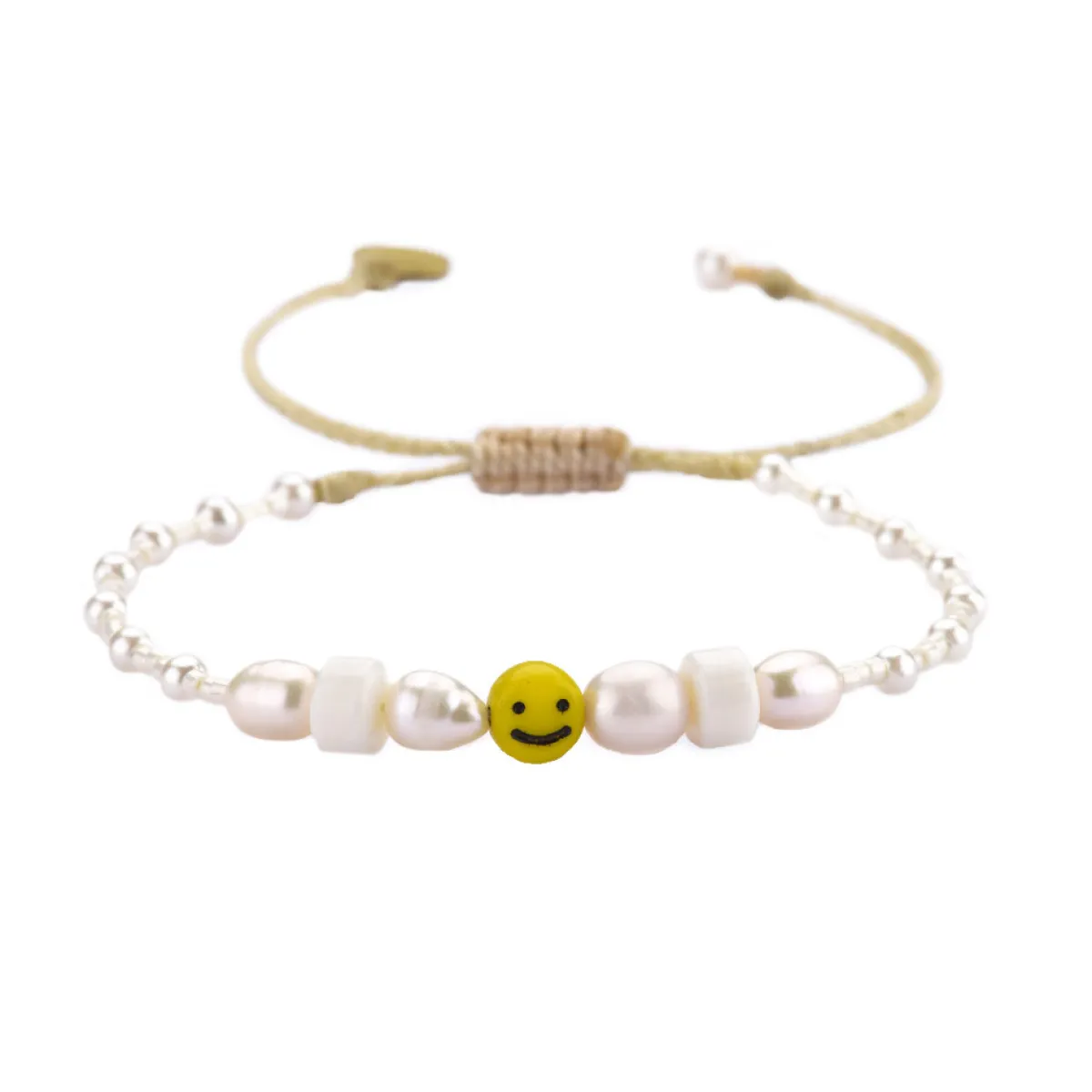 Tomfoolery Smiley Pearl Friendship Bracelet Clearance