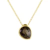Tomfoolery Smoky Quartz & Gold Plated Drop Pendant Necklace Discount