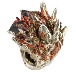 Tomfoolery Smoky Quartz, Ruby & Pink Tourmaline Silver Burst Chunky Ring Hot