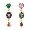 Tomfoolery Smoky Quartz Three Charm Moving Drop Earrings Discount