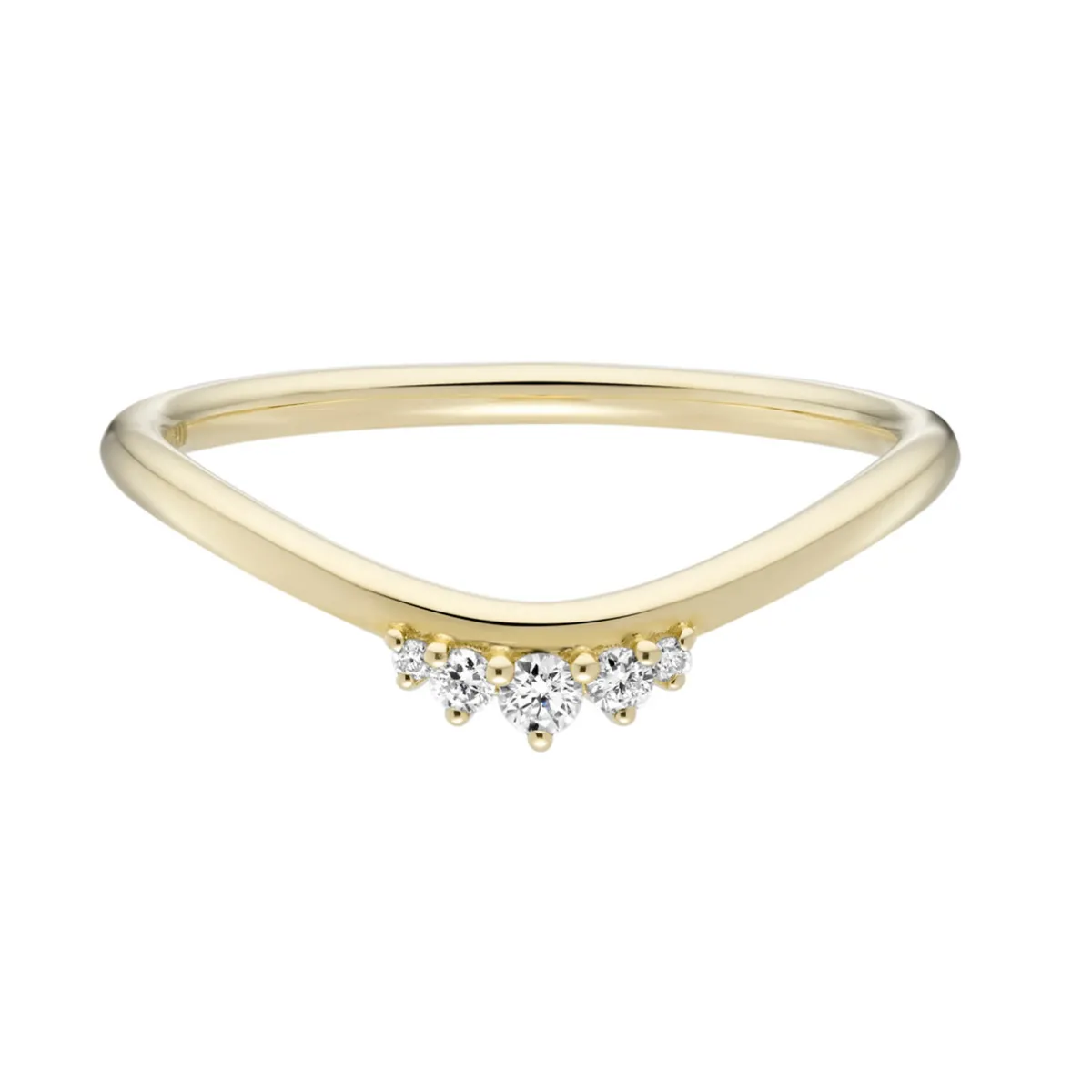 Tomfoolery Soft Curve Five Diamond Band Clearance