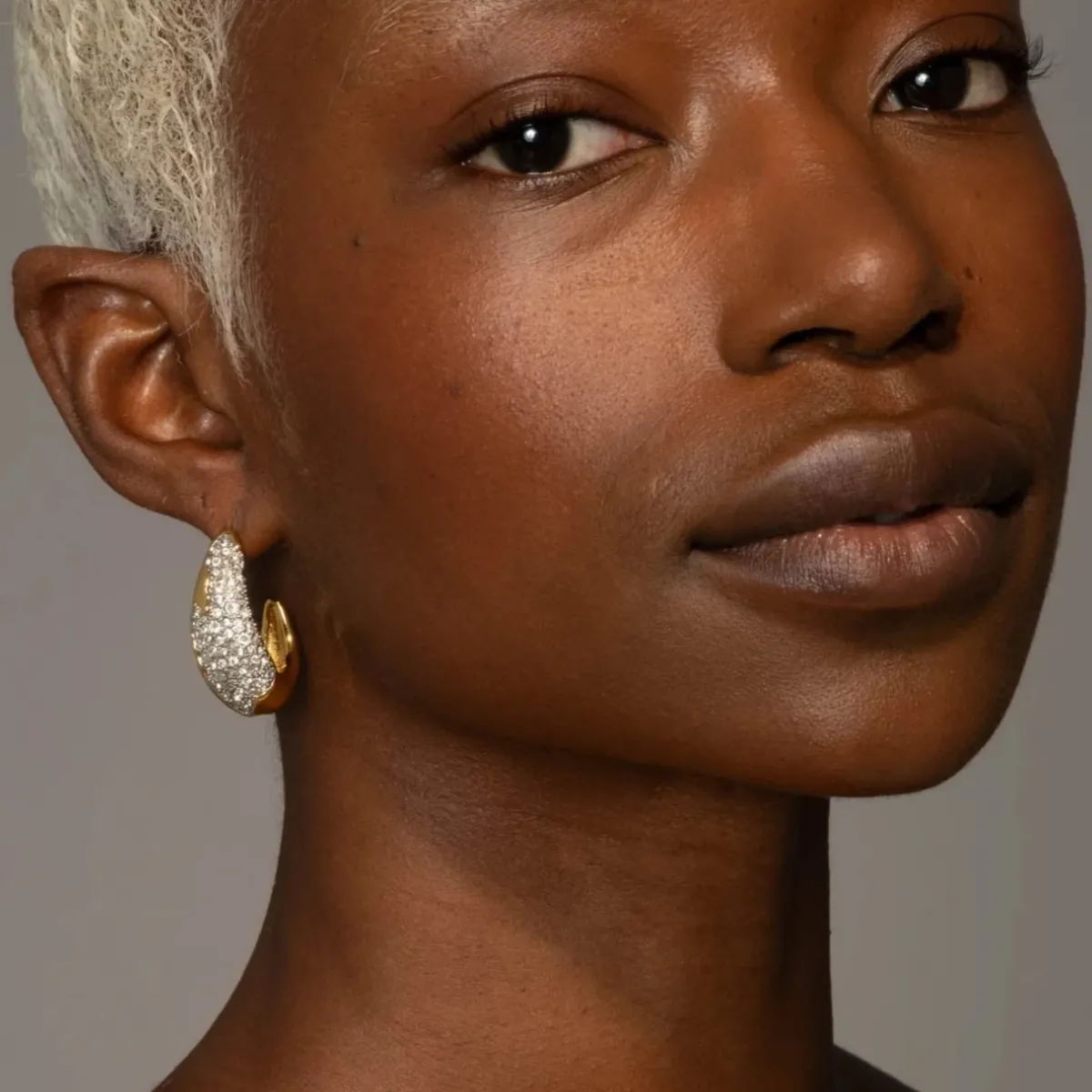 Tomfoolery Solanales Crystal Hoop Earrings New