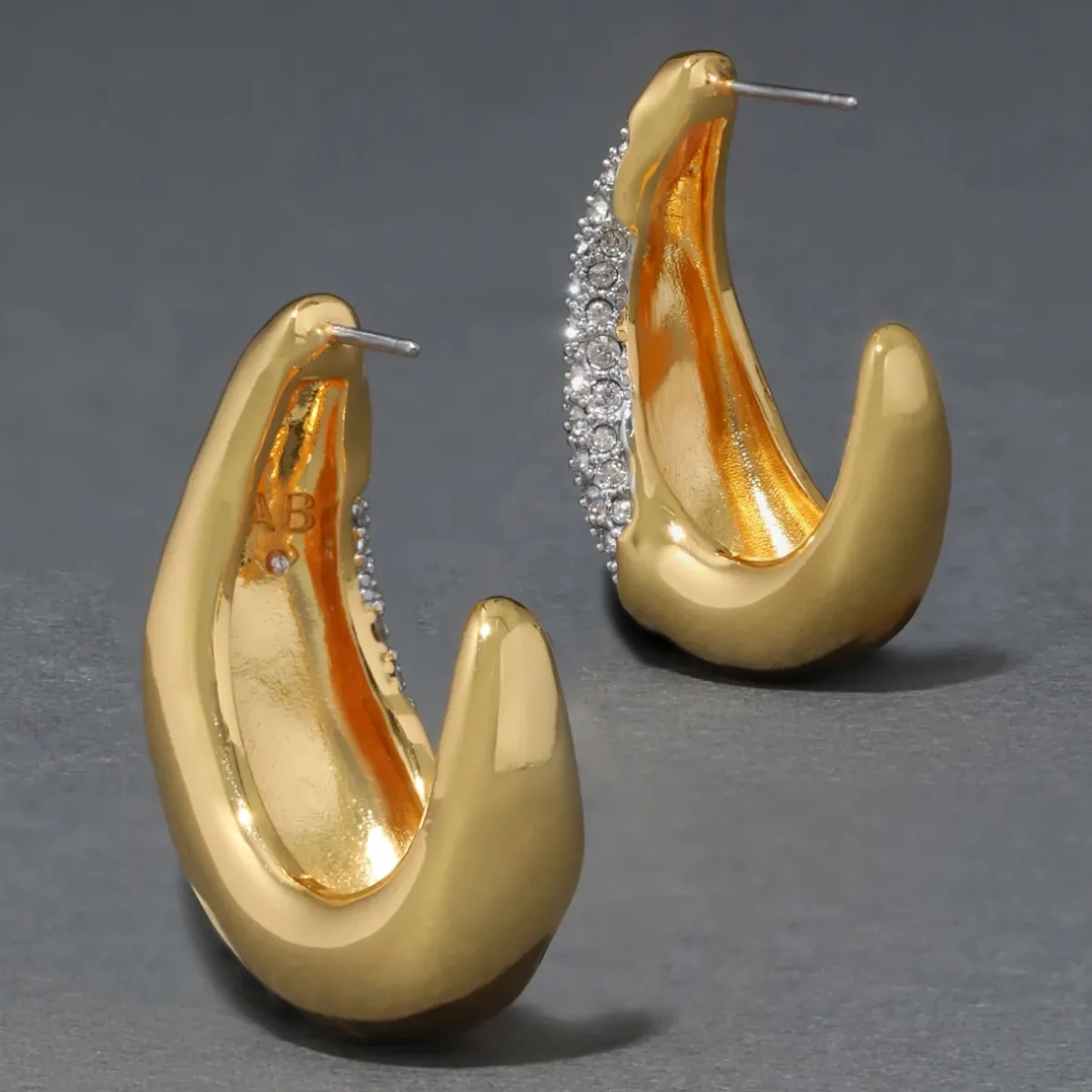 Tomfoolery Solanales Crystal Hoop Earrings New