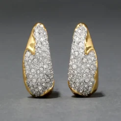 Tomfoolery Solanales Crystal Hoop Earrings New