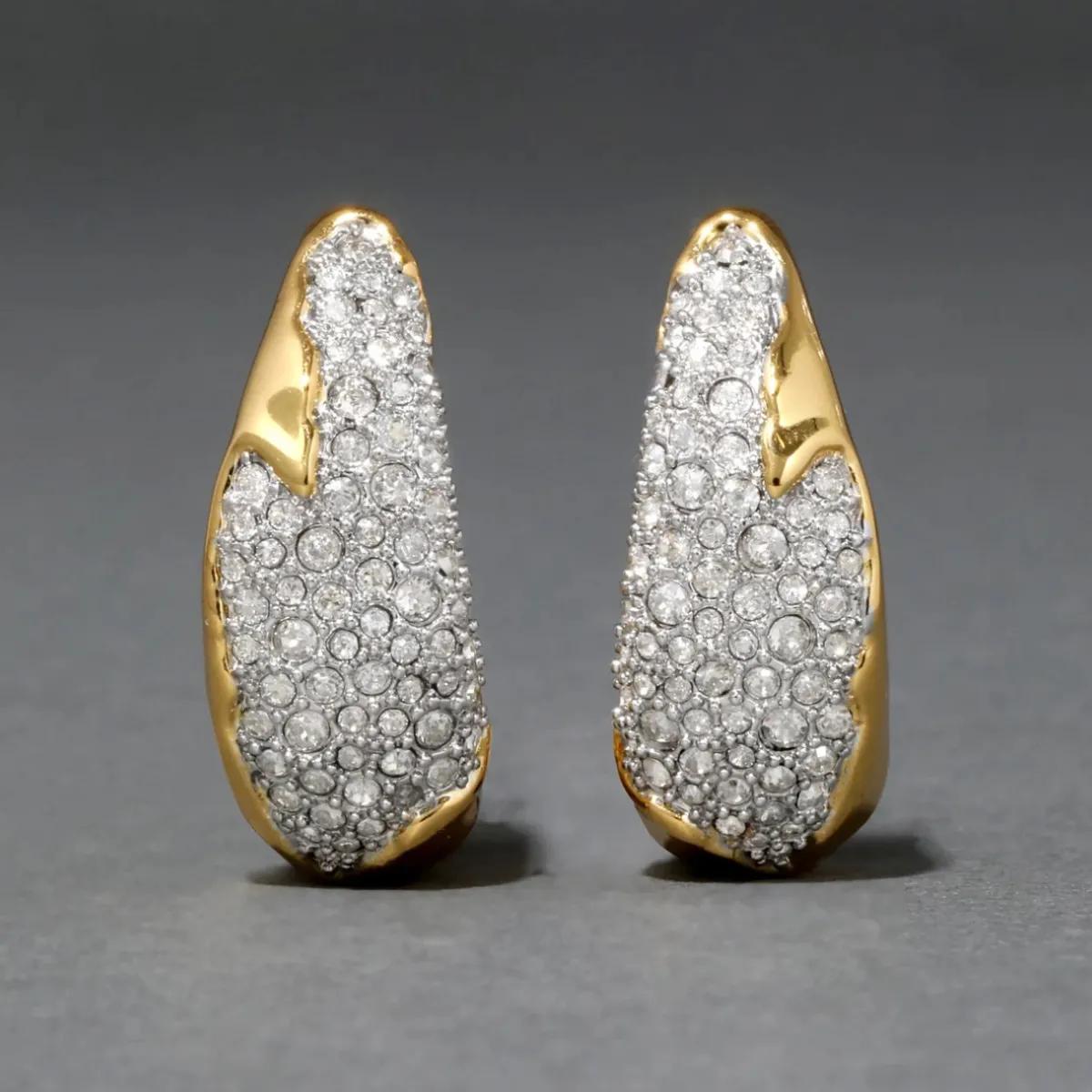 Tomfoolery Solanales Crystal Hoop Earrings New