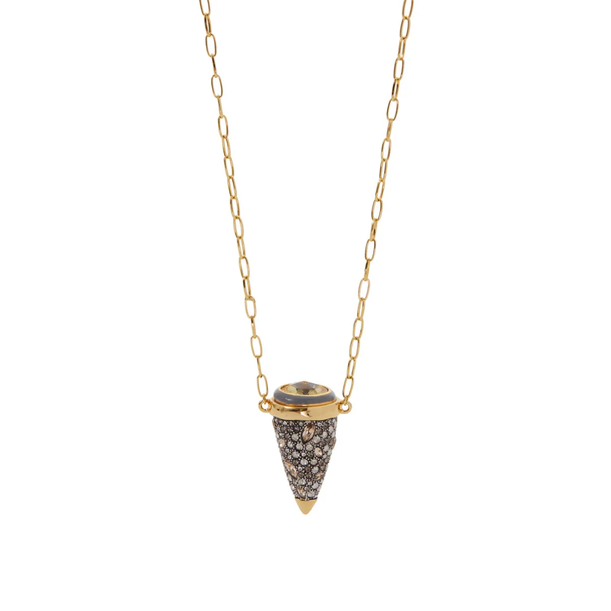 Tomfoolery Solanales Crystal Pendulum Pendant Necklace – Champagne(Out of Stock) Best