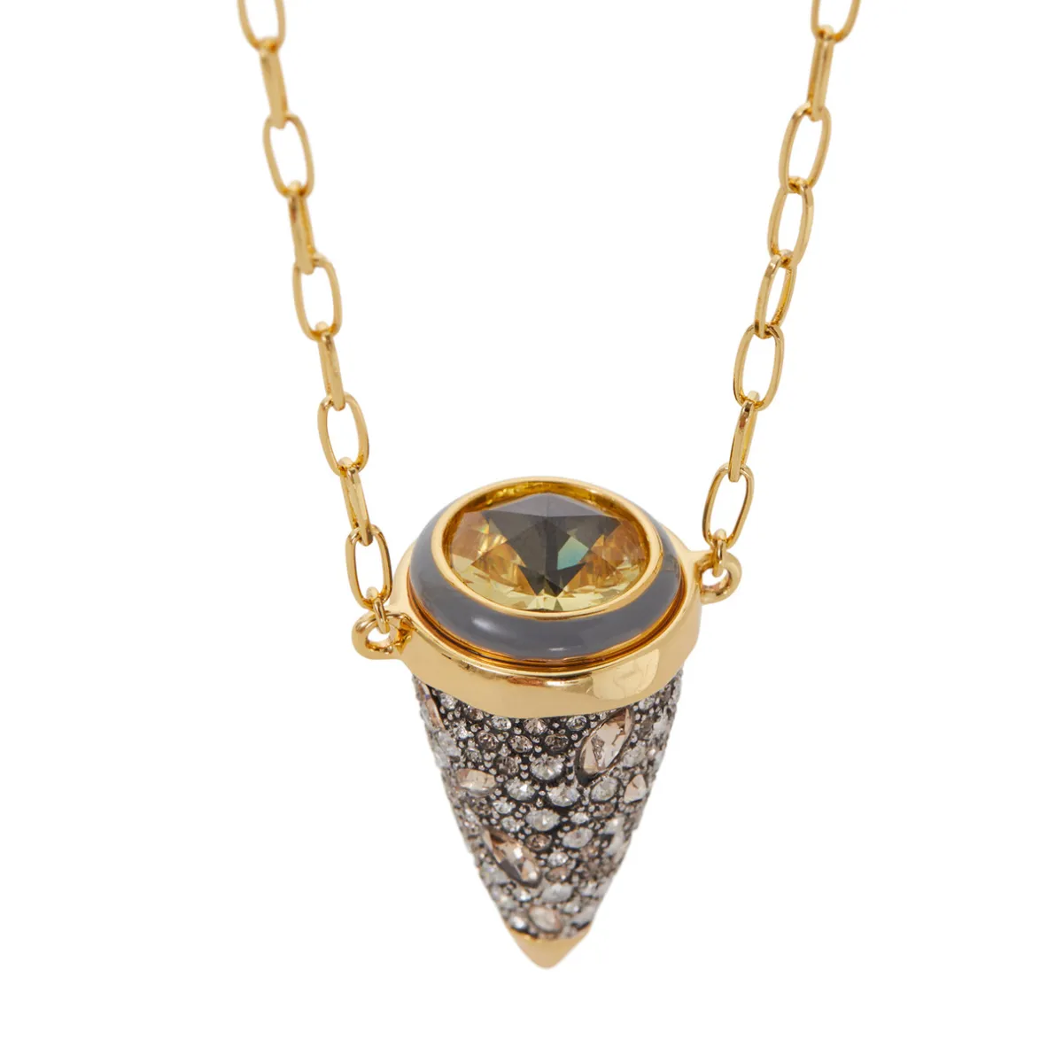 Tomfoolery Solanales Crystal Pendulum Pendant Necklace – Champagne(Out of Stock) Best