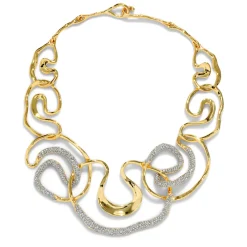 Tomfoolery Solanales Gold Crystal Intertwined Necklace Best