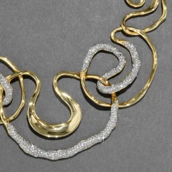 Tomfoolery Solanales Gold Crystal Intertwined Necklace Best