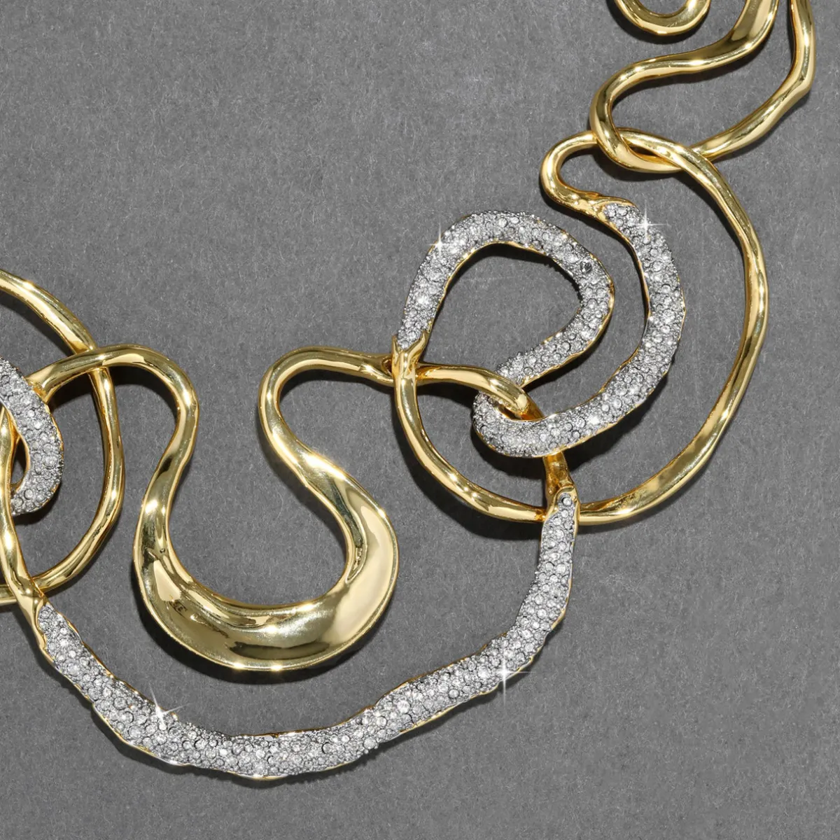 Tomfoolery Solanales Gold Crystal Intertwined Necklace Best