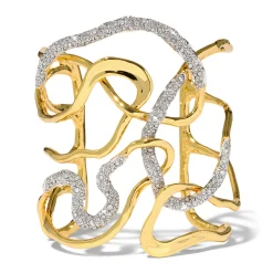 Tomfoolery Solanales Gold Crystal Intertwined Cuff Bracelet Best