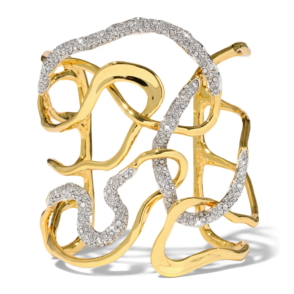 Tomfoolery Solanales Gold Crystal Intertwined Cuff Bracelet Best