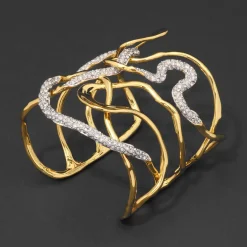 Tomfoolery Solanales Gold Crystal Intertwined Cuff Bracelet Best