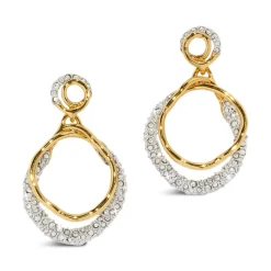 Tomfoolery Solanales Gold Crystal Orbit Drop Earrings Fashion