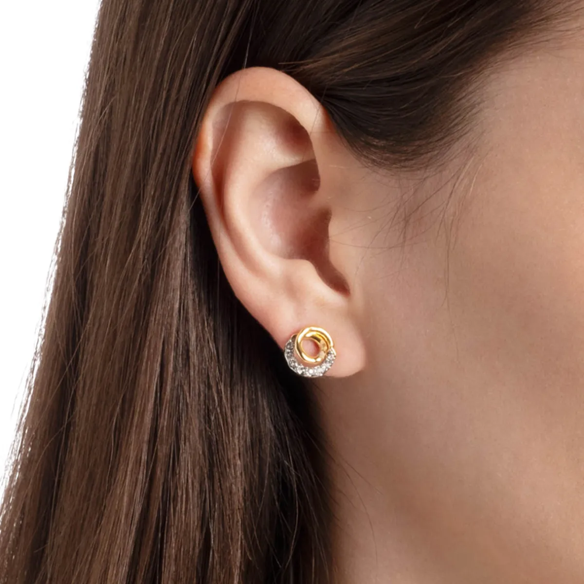 Tomfoolery Solanales Gold Crystal Spiral Studs Clearance