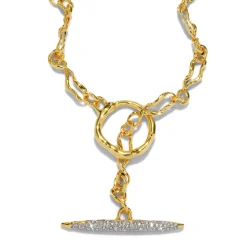 Tomfoolery Solanales Gold Crystal Toggle Necklace Best