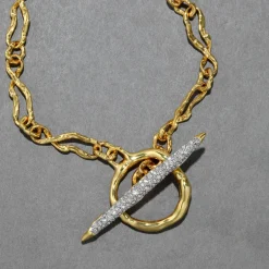 Tomfoolery Solanales Gold Crystal Toggle Necklace Best