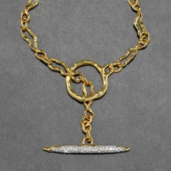 Tomfoolery Solanales Gold Crystal Toggle Necklace Best