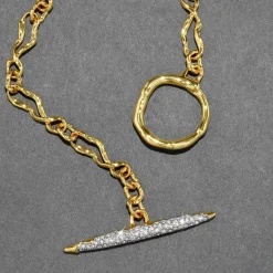 Tomfoolery Solanales Gold Crystal Toggle Necklace Best