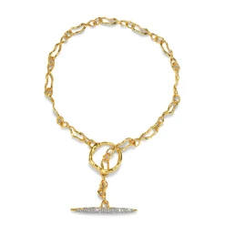 Tomfoolery Solanales Gold Crystal Toggle Necklace Best