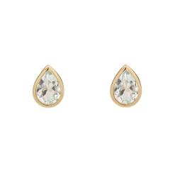 Tomfoolery SOLO Bezel Aquamarine Studs Fashion