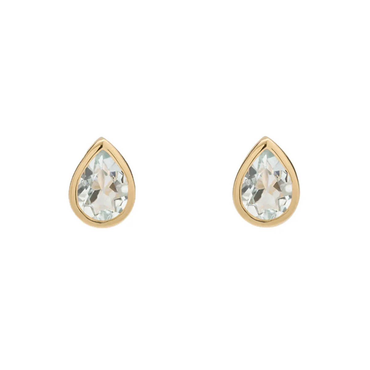 Tomfoolery SOLO Bezel Aquamarine Studs Fashion