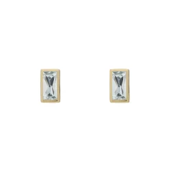 Tomfoolery SOLO Bezel Aquamarine Studs Fashion