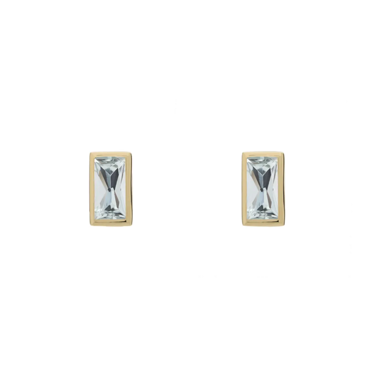 Tomfoolery SOLO Bezel Aquamarine Studs Fashion