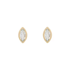 Tomfoolery SOLO Bezel Aquamarine Studs Fashion