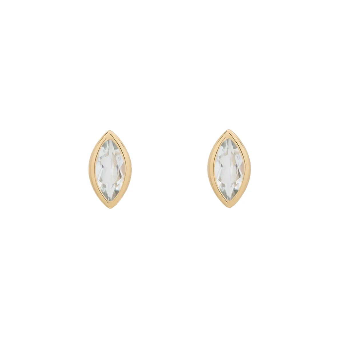 Tomfoolery SOLO Bezel Aquamarine Studs Fashion