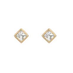 Tomfoolery SOLO Bezel Aquamarine Studs Fashion
