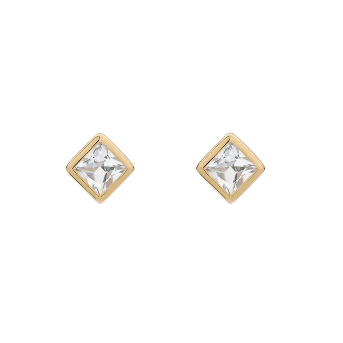 Tomfoolery SOLO Bezel Aquamarine Studs Fashion