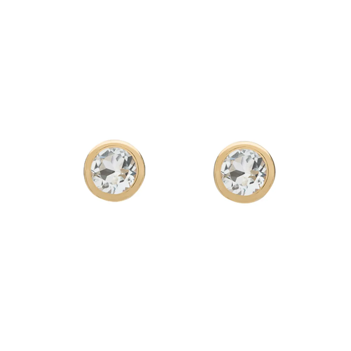 Tomfoolery SOLO Bezel Aquamarine Studs Fashion