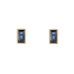 Tomfoolery SOLO Bezel Blue Sapphire Studs Fashion