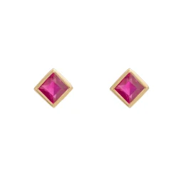 Tomfoolery SOLO Bezel Ruby Studs Clearance