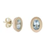 Tomfoolery SOLO Bezel Set Aquamarine Studs New