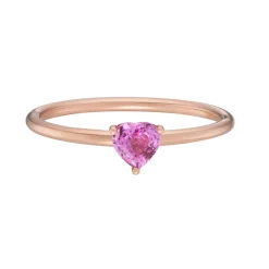 Tomfoolery SOLO Heart Pink Sapphire Stacking Ring Outlet