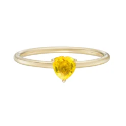 Tomfoolery SOLO Heart Yellow Sapphire Stacking Ring New