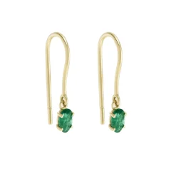 Tomfoolery SOLO Oval Emerald Drop Earrings(Out of Stock) Clearance