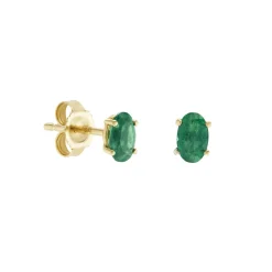 Tomfoolery SOLO Oval Emerald Studs Online