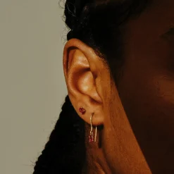 Tomfoolery SOLO Oval Ruby Drop Earrings Discount