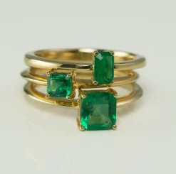 Tomfoolery SOLO Rectangle Cut Emerald Ring Clearance