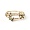 Tomfoolery Sparkler Double Band Ring with Blue Sapphire + Emerald Clearance