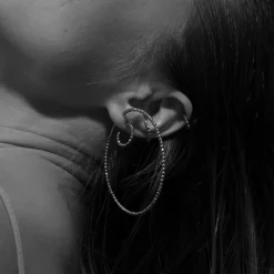 Tomfoolery Sparkling Double Ear Cuff Hematite Hot