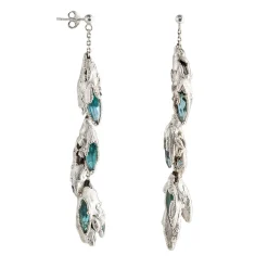 Tomfoolery Spiky Blue Dangle Earrings Hot
