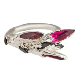 Tomfoolery Spiky Silver Ring New