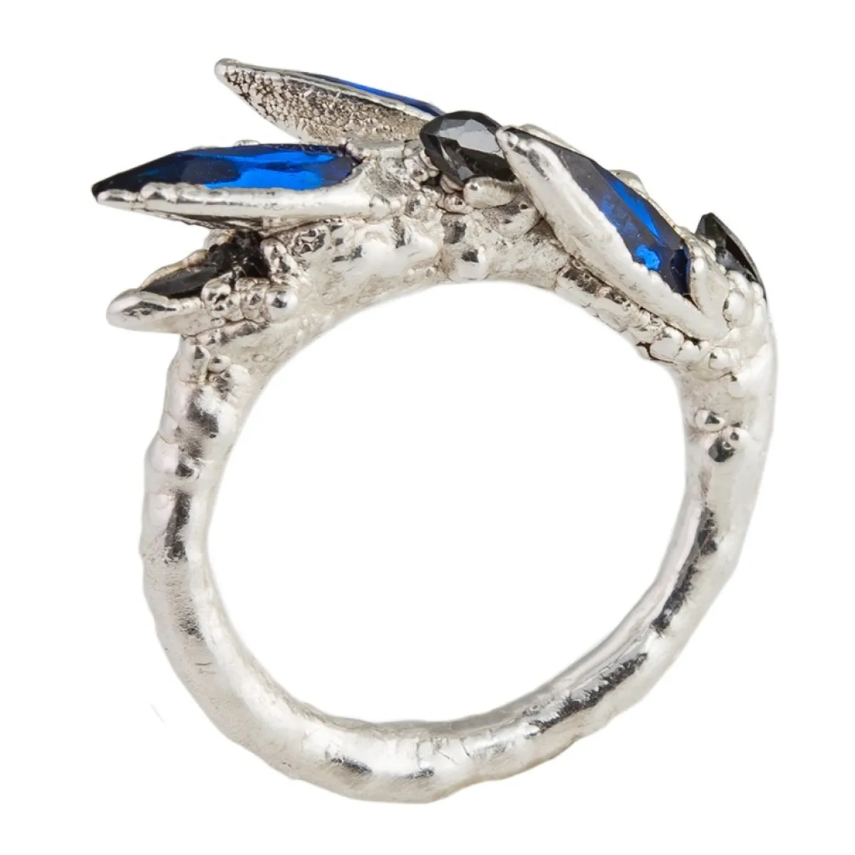 Tomfoolery Spiky Silver Ring New