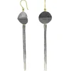 Tomfoolery Spine Disc Bar Dangle Long Earrings Discount