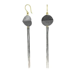 Tomfoolery Spine Disc Bar Dangle Long Earrings Discount